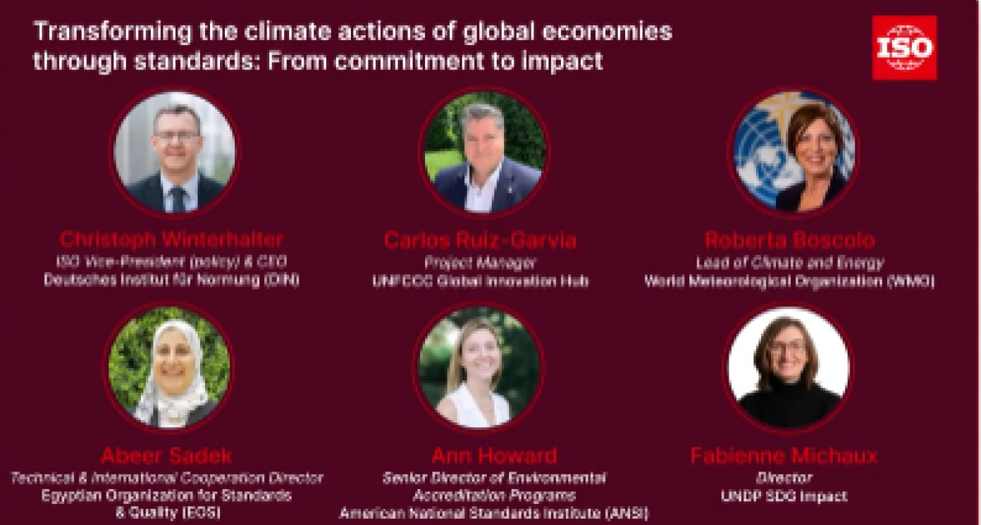 Panellists: Transforming the climate actions of global economies through standards: From commitment to impact 