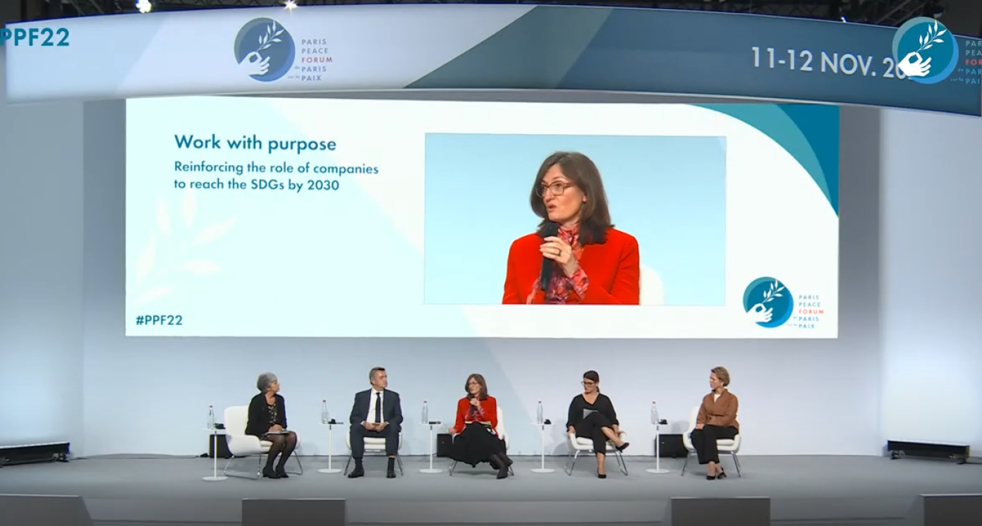 Work with purpose panel at Paris Peace Forum 2022