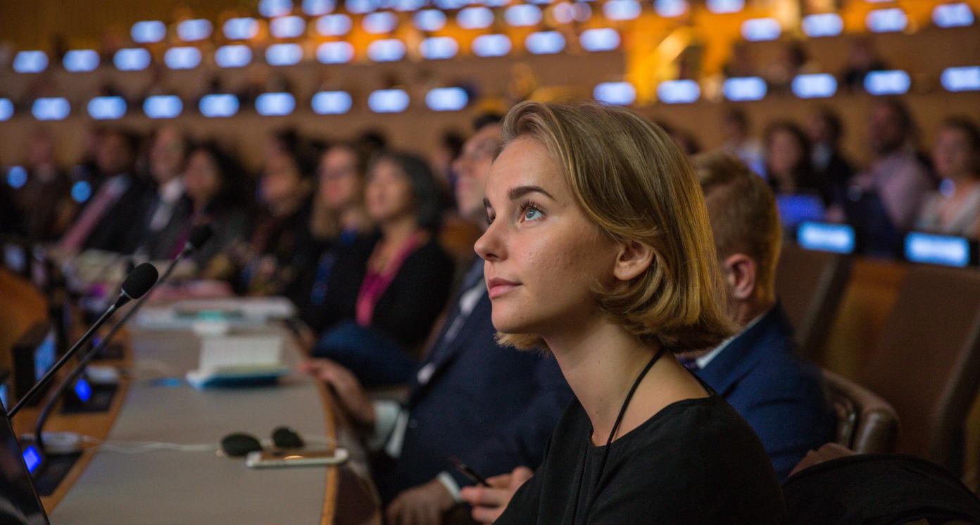 Young leader in audience