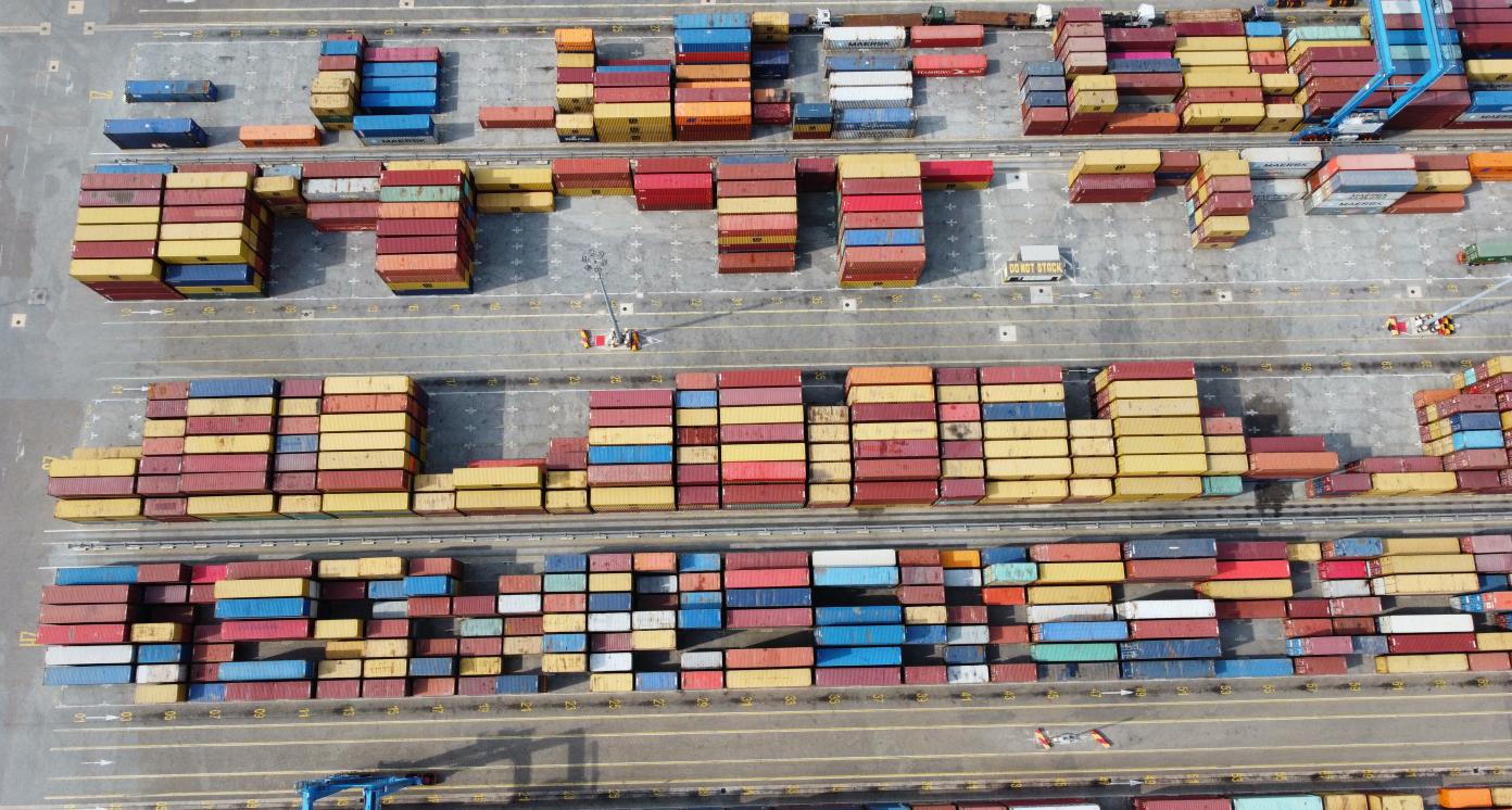 Containers at the Tema port in accra Ghana