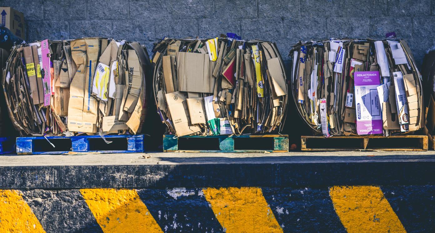 Assorted waste in cartons