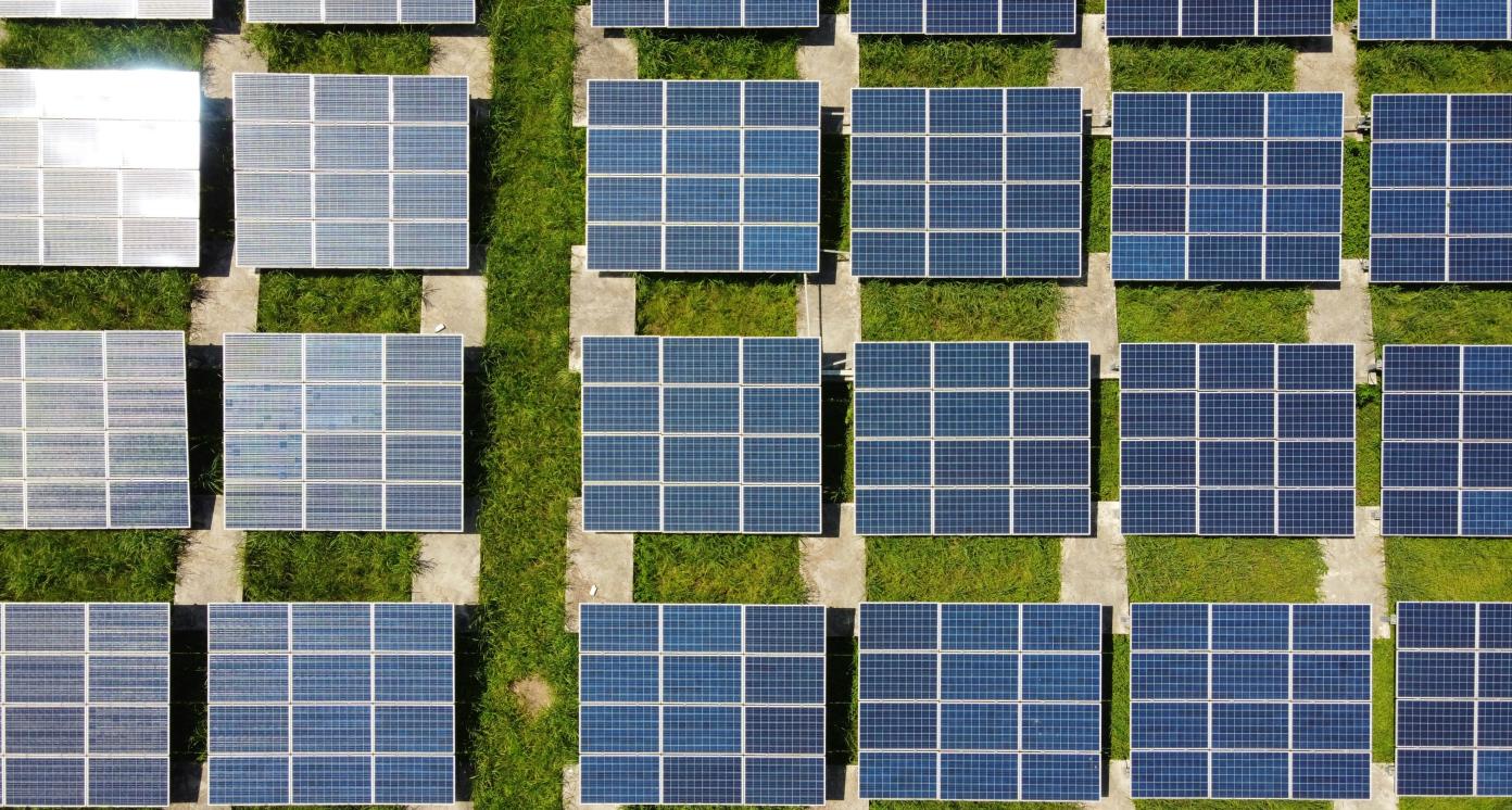 solar panels on a field