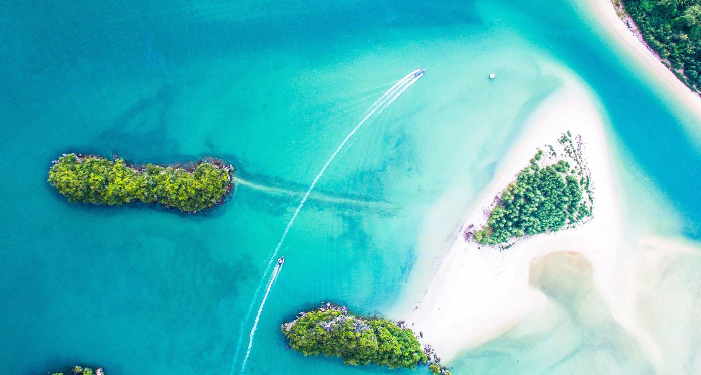 Aerial view of islands