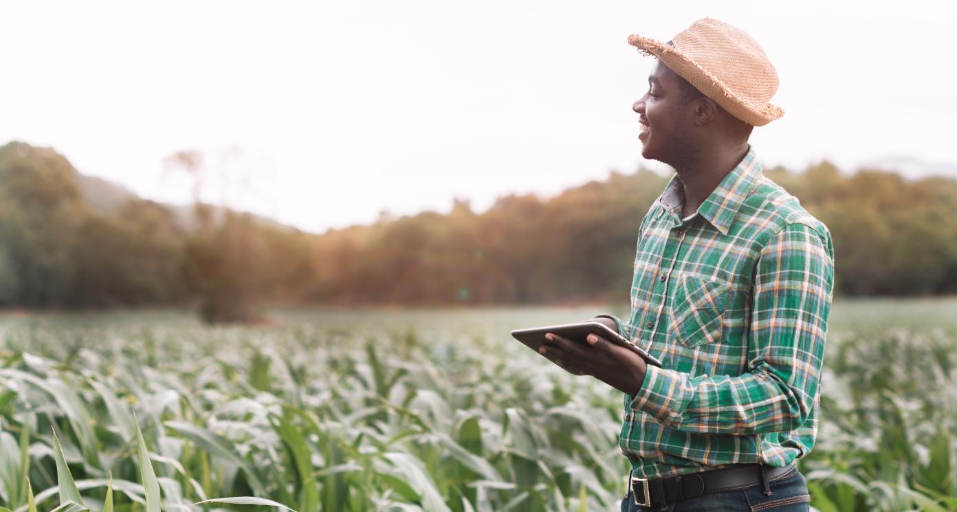 Farmer in field