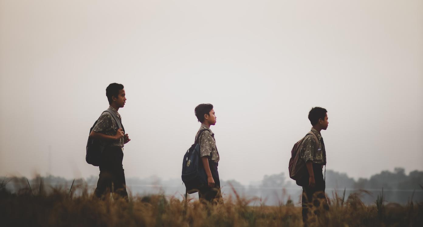 Children walking to school