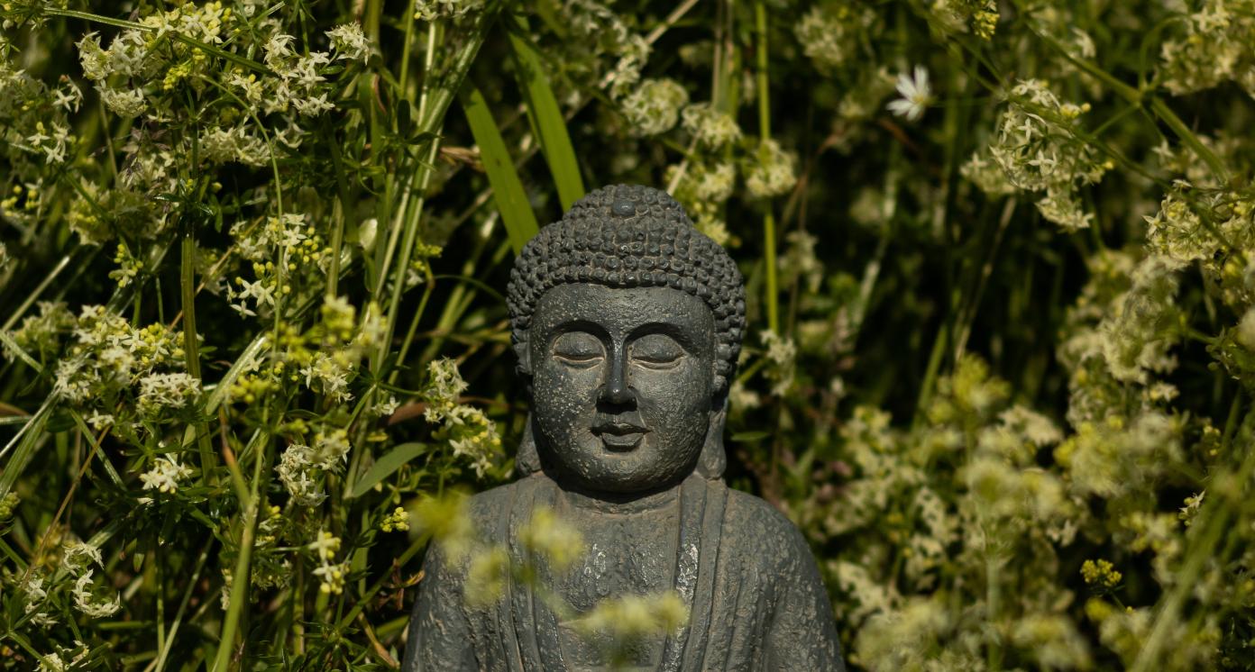 Peaceful Buddha in a Thai garden