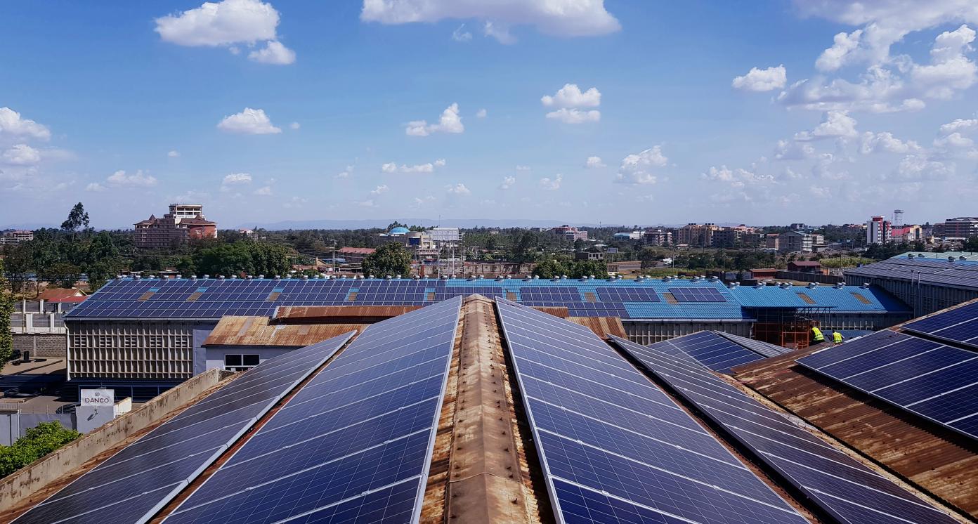 A 500 kW captive solar power plant installed on the roof of a leading pipes producing factory in Kenya