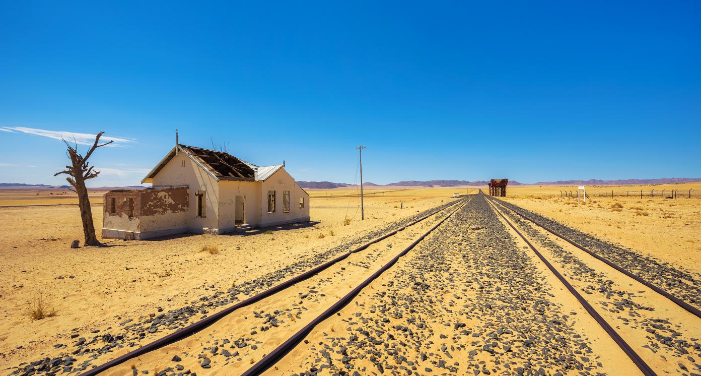 Abandoned Garub Railway Station in Namibia located in the Namib desert on the road to Luderitz.