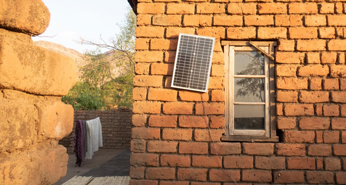 Solar panel for home use rural Malawi