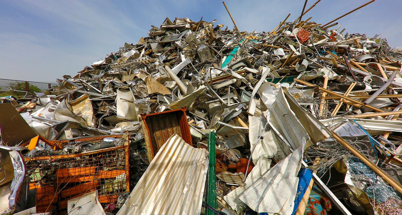 Pile of scraps in the junk yard in Albania