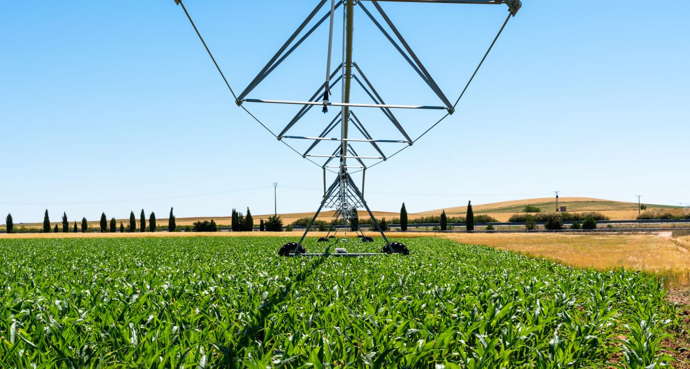 irrigation system in the Castilla y Leon cereal estates in Spain