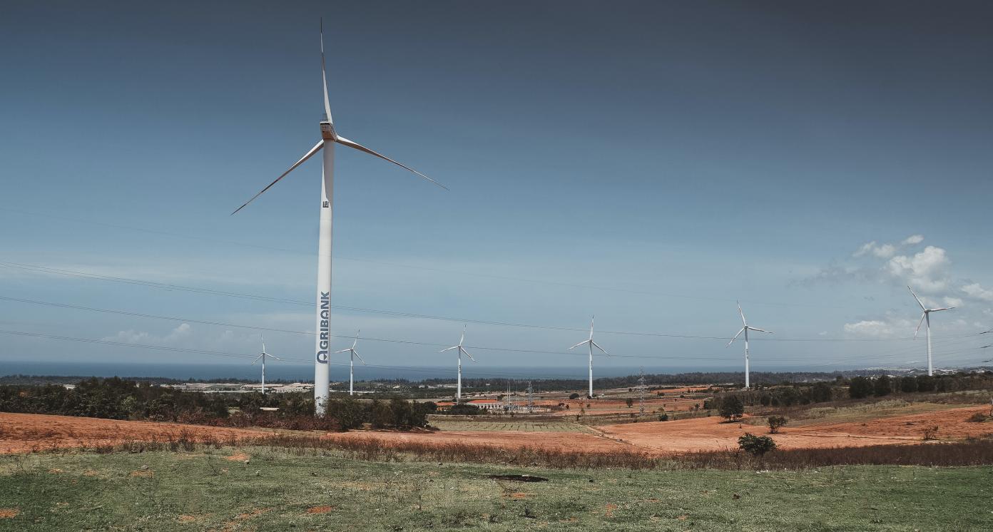 White wind mill in Binh Thuan province