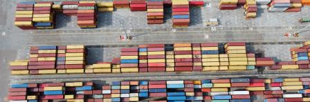 Containers at the Tema port in accra Ghana