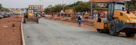 ACCRA, MAY 9, 2020 - The construction of a major road in the Teshie suburb of Accra