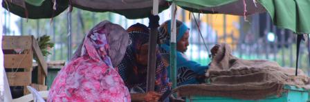 Commercial scene from Djibouti, women doing mobile business