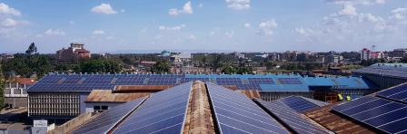 A 500 kW captive solar power plant installed on the roof of a leading pipes producing factory in Kenya