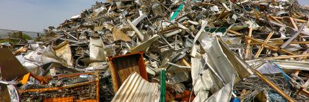 Pile of scraps in the junk yard in Albania