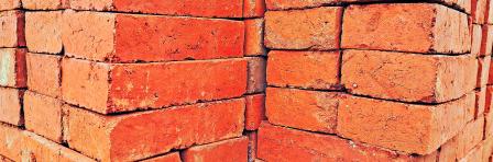 picture of red brick stone, a material for making a house