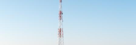 A cell phone telecommunications tower, using solar power only, near Rietfontein, a small town in the Northern Cape Province of South Africa on the border with Namibia