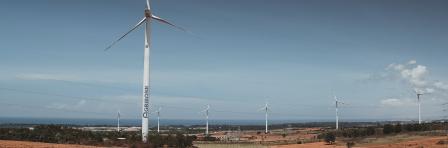 White wind mill in Binh Thuan province