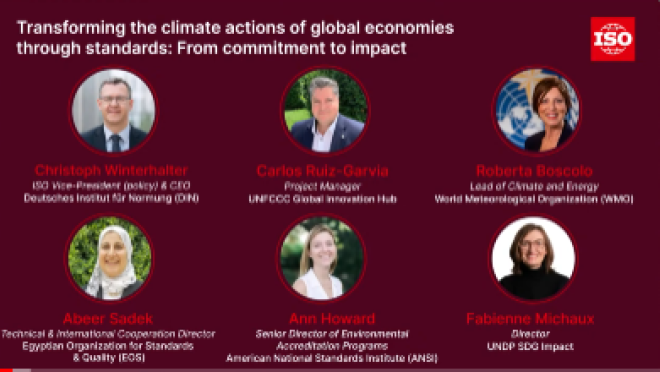 Panellists: Transforming the climate actions of global economies through standards: From commitment to impact 