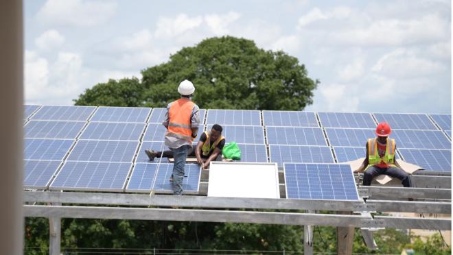 solar panels on roof