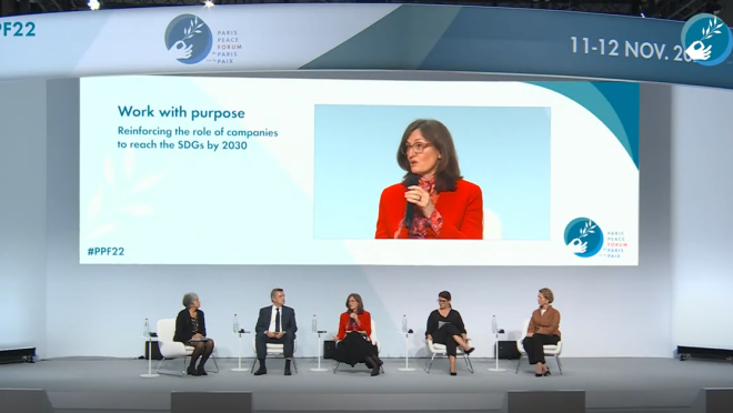 Work with purpose panel at Paris Peace Forum 2022